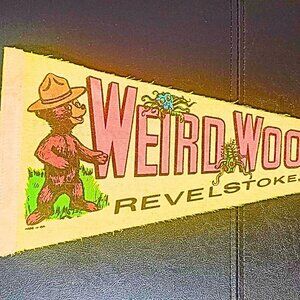 1970s Weird Woods Revelstoke BC Canada Felt Pennant – Vintage Souvenir